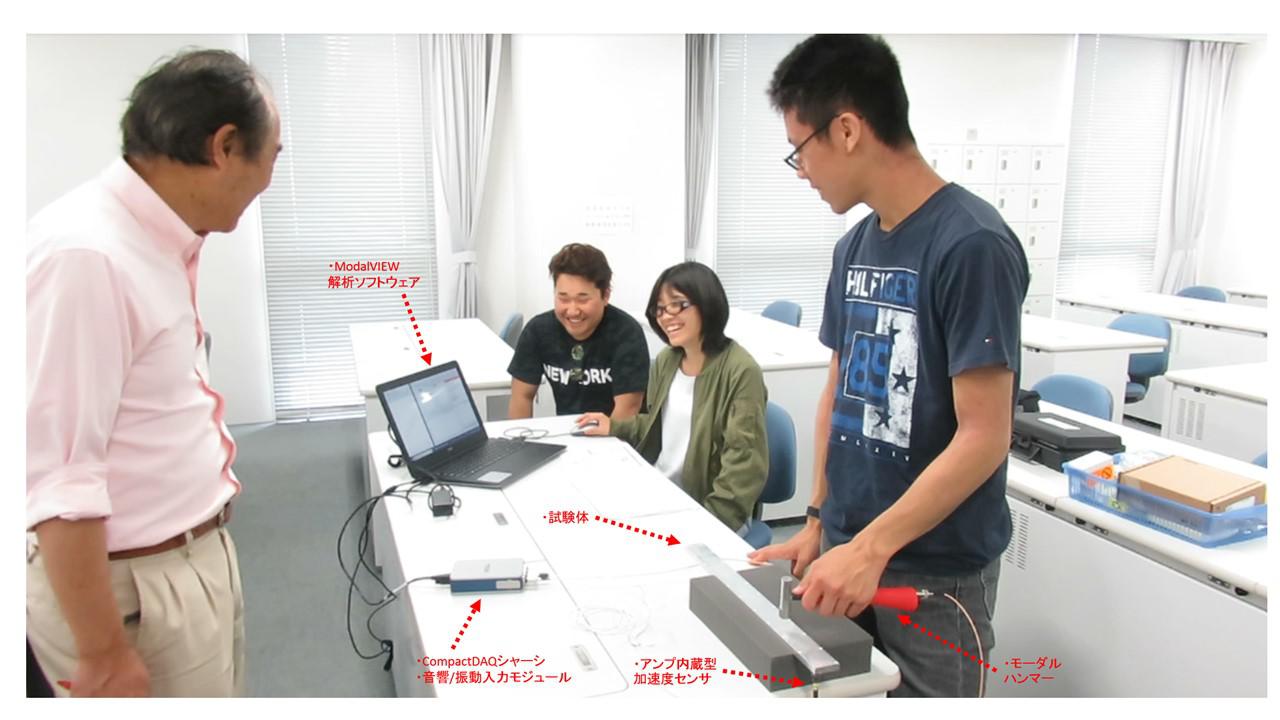 左から：富岡昌誠非常勤講師、糟谷竜二さん、 加古奈緒子さん、加藤寛之さん